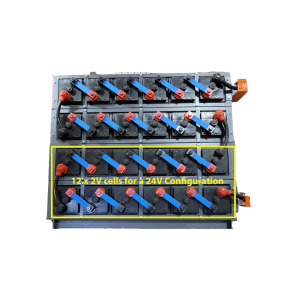 Sacred Sun 24 Volt 1000 Ahr Carbon Battery Bank Complete with racking and buss bars 24kWh