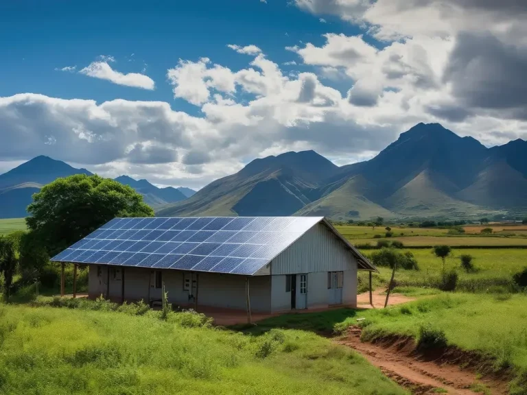 Canadian home with rooftop solar panels in winter