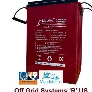BA9410 4 X 420 Ah 6V Batteries,Box,Cables Capacity 10.08kWh (840Ah@12V) (420Ah@24V)