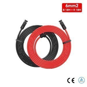 MC4 18” extension with 2 ends Red or Black
