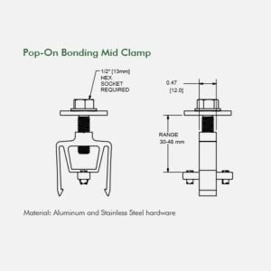 Sunmodo CLMP-MID-SMR-S Pop-on Mid Clamp Silver