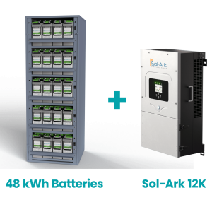 Sacred Sun 48 Volt 1000 Ahr Carbon Battery Bank Complete with racking and buss bars 48 kWh