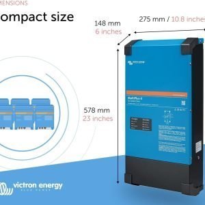 Victron Energy MultiPlus-II - Power Inverter - Pure Sine Wave Inverter Charger for 120 amp Battery - with PowerAssist Technology - 3000VA 12-Volt