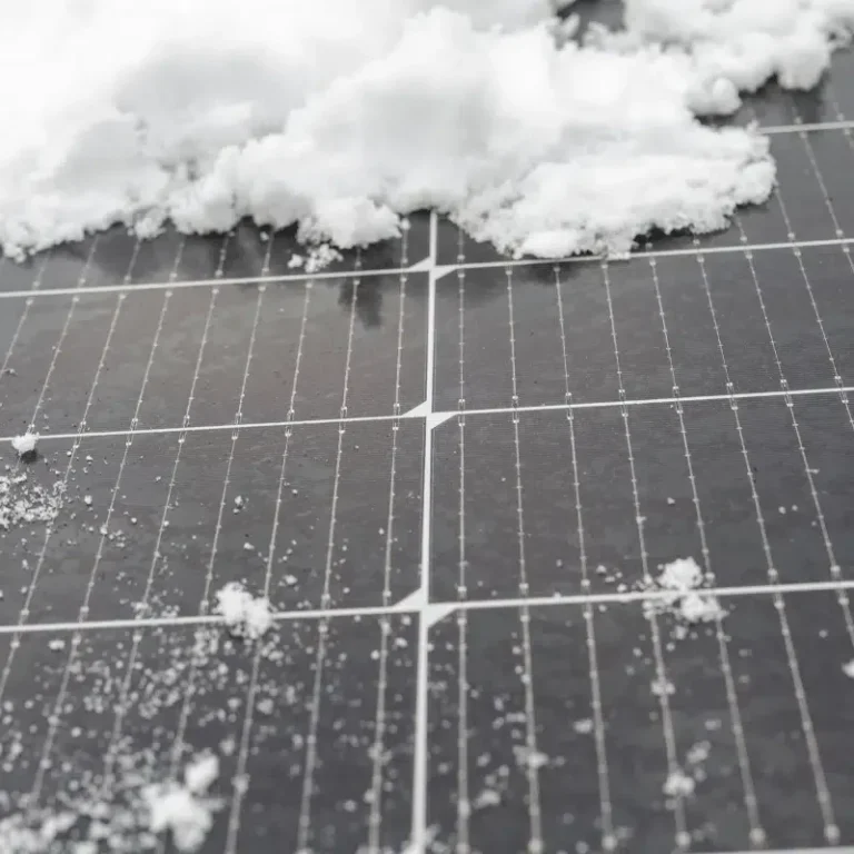 snow covered solar panels