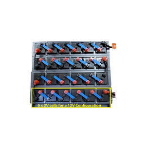 Sacred Sun 12 Volt 500 Ahr Carbon Battery Bank Complete with racking and buss bars 6kWh