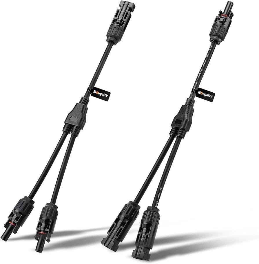 MC4 RV cable joiner pair (two into one Y adapters)
