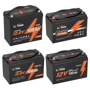 BA9550 Top Band 4 X 100 Ah 12.8V Batteries,Box and Cables Cap: 5.12kWh 51.2V Bank