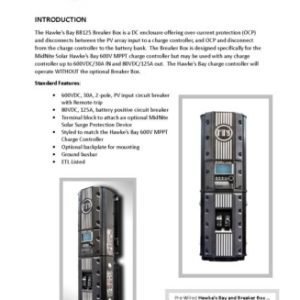 MNHAWKE’S BAY BB 125 c/w 125A breaker battery side + 30A breaker PV input