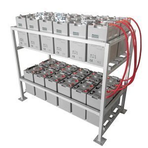 Sacred Sun 48 Volt 500 Ahr Carbon Battery Bank Complete with racking and buss bars 24kWh