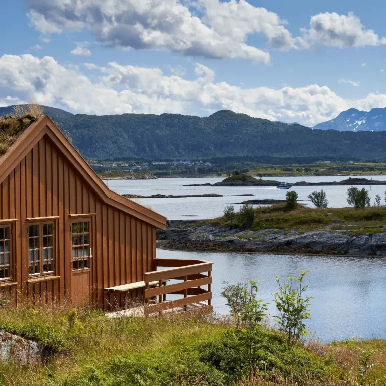 Off-grid cabin with a small solar power system