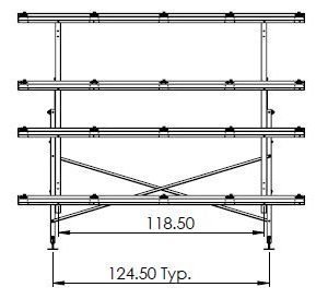 KAGM8-G 8 Module Adjustable Ground Mount [20°-45°-60°] (60 Cell ONLY)