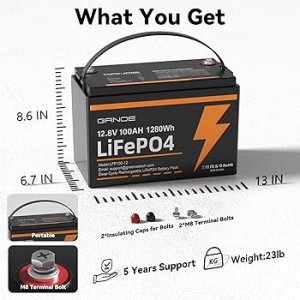 BA9550 Top Band 4 X 100 Ah 12.8V Batteries,Box and Cables Cap: 5.12kWh 51.2V Bank