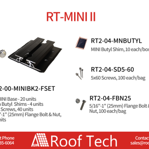 RT2-00-MINIBK Roof Tech MINI Base w/screws (1base, 2 screws, nut and bolt, per)