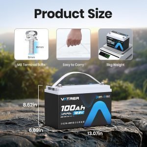 TB 12.8V/100Ahr Lithium Battery with Heater and Bluetooth 5 yr warranty